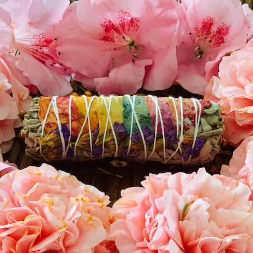 Certified Organic Floral Smudge Stick x 1